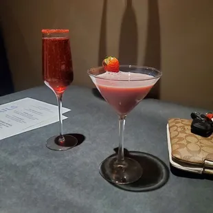 Red Velvet Martini/ Raspberry Beret and Pink Cashmere