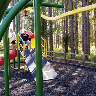 Fun "park" ride for the kids.  Sitting zip line type adventure for the little ones