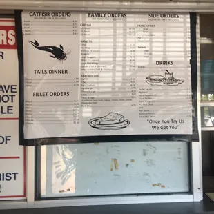 Basic seafood and sandwich options