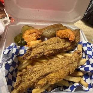 Combo with catfish and shrimp