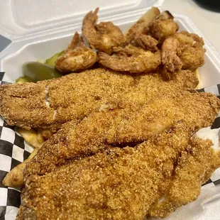 Catfish and shrimp