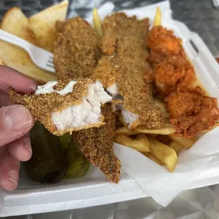 Combo with Catfish and shrimp.