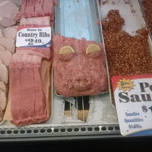 a variety of meats
