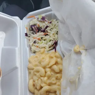 Mayo cokeslaw and macaroni and cheese :-)