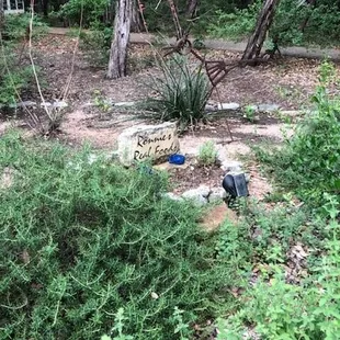 This was the only sign in front of the house. It is really peaceful and the landscaping is beautiful.