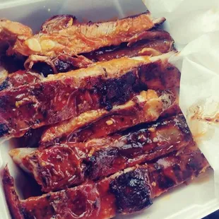 Half slab of ribs.