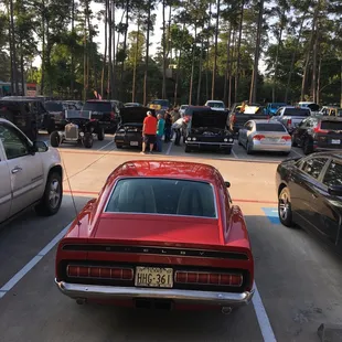 Muscle in the parking lot.