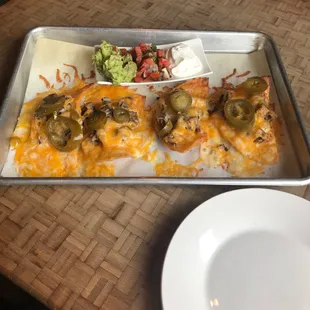 1/2 order of beef fajita nachos.