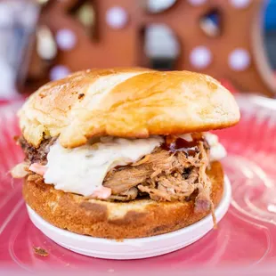 a pulled pork sandwich