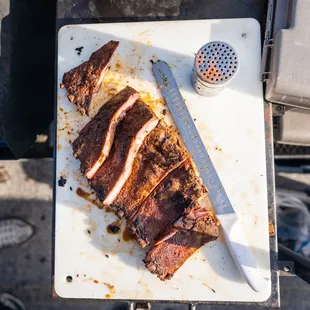 ribs on a cutting board