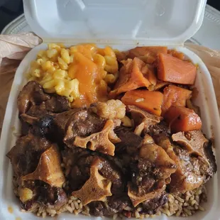 Oxtail, rice&amp;beans, yams &amp; mac&amp;cheese