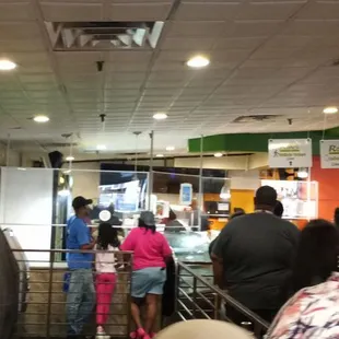 Waiting in the line.