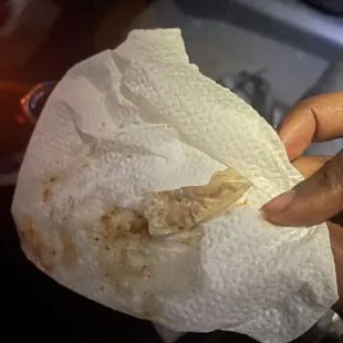 Piece of latex that was in my pepper steak