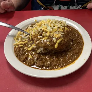 Chili burger with cheese