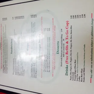 menu
