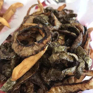 a pile of onion rings