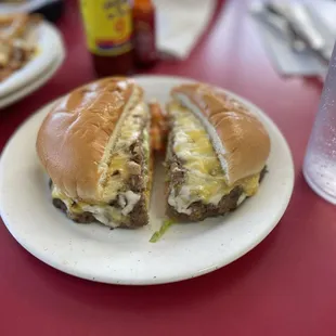 a sandwich cut in half