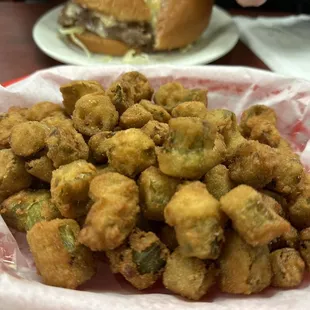 a pile of fried food
