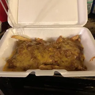 Chili cheese fries Large order mind you