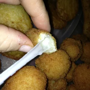 Cheesy goodness. It's a good mozzarella they are using. :)