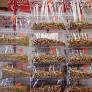 a display of a variety of food items