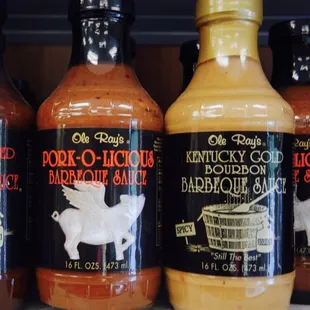 a variety of barbecue sauces