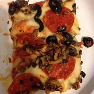 Mushroom, Black olive, and Pepperoni is my favorite!