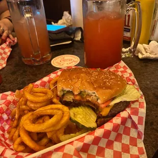 a burger and french fries