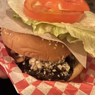 Blue cheese burger