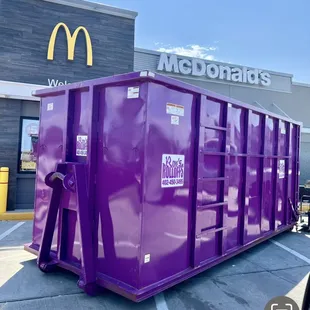 Next time you get a Mac attack, call for the purple boxes! We offer large 30,40 and 50 yard rolloff dumpsters. Call for a quote 402-450-3495