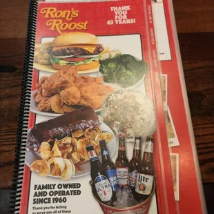 a menu for a restaurant