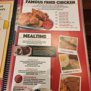 menu, chicken wings and fried chicken