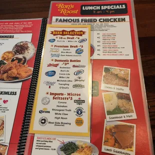 menu, chicken wings and fried chicken