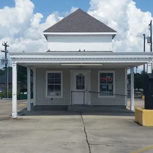 the front of the building