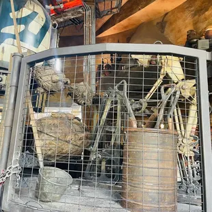 Droid roasting the "meats" on a rotisserie