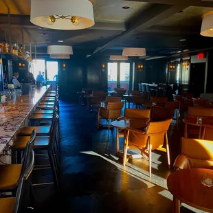 the bar and dining area