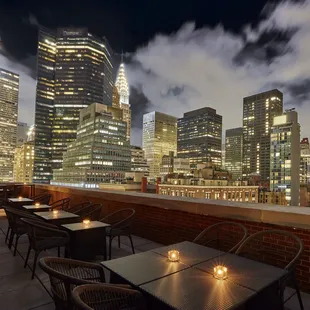 a view of a city at night