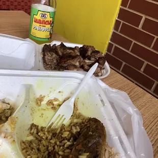 Curry Chicken and Jerk Ribs.