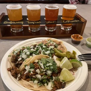 IPA flight &amp; tacos from the truck