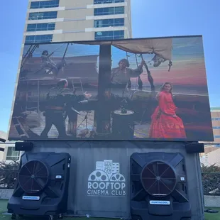 Rooftop cinema showing the princess bride at a matinee show