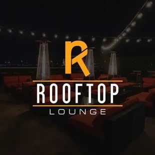 the rooftop lounge at night