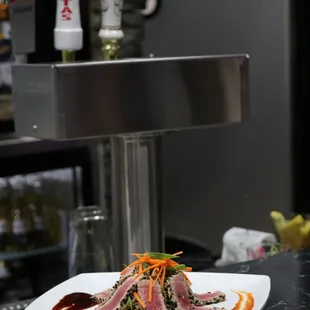 a plate of food on a counter