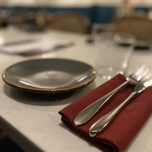 a place setting for a meal