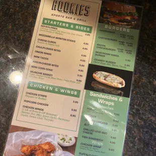 the menu