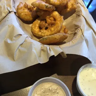 Beer battered pickle chips