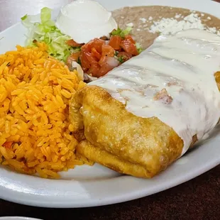 Chicken Chimichanga lunch