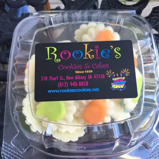 a container of cookies