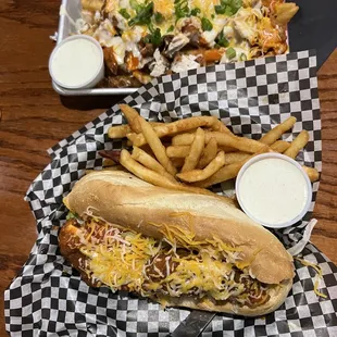 Sandwich and Loaded fries- both average