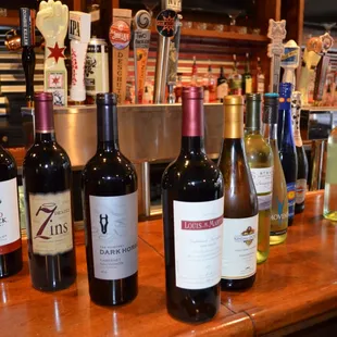 a selection of wine bottles