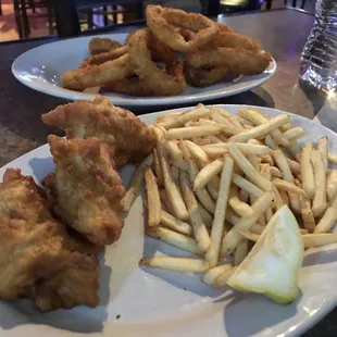 Gosh nuggets and onion rings